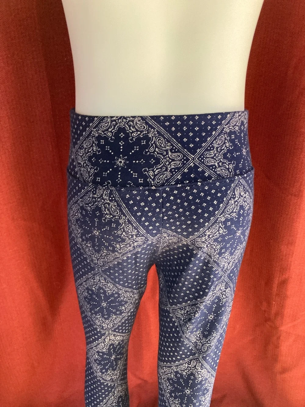 Justice Blue Bandana Print Leggings, 18/20